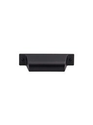 Channing Cup Pull - 2 3/4 inch Center-to-Center in Flat Black.